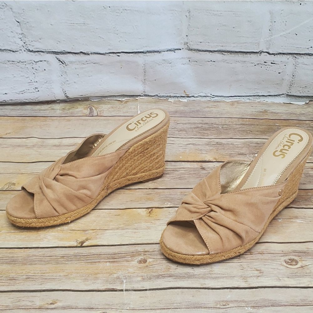 Sam Edelman by Circus Wedge Sandal Size 9.5 Tan